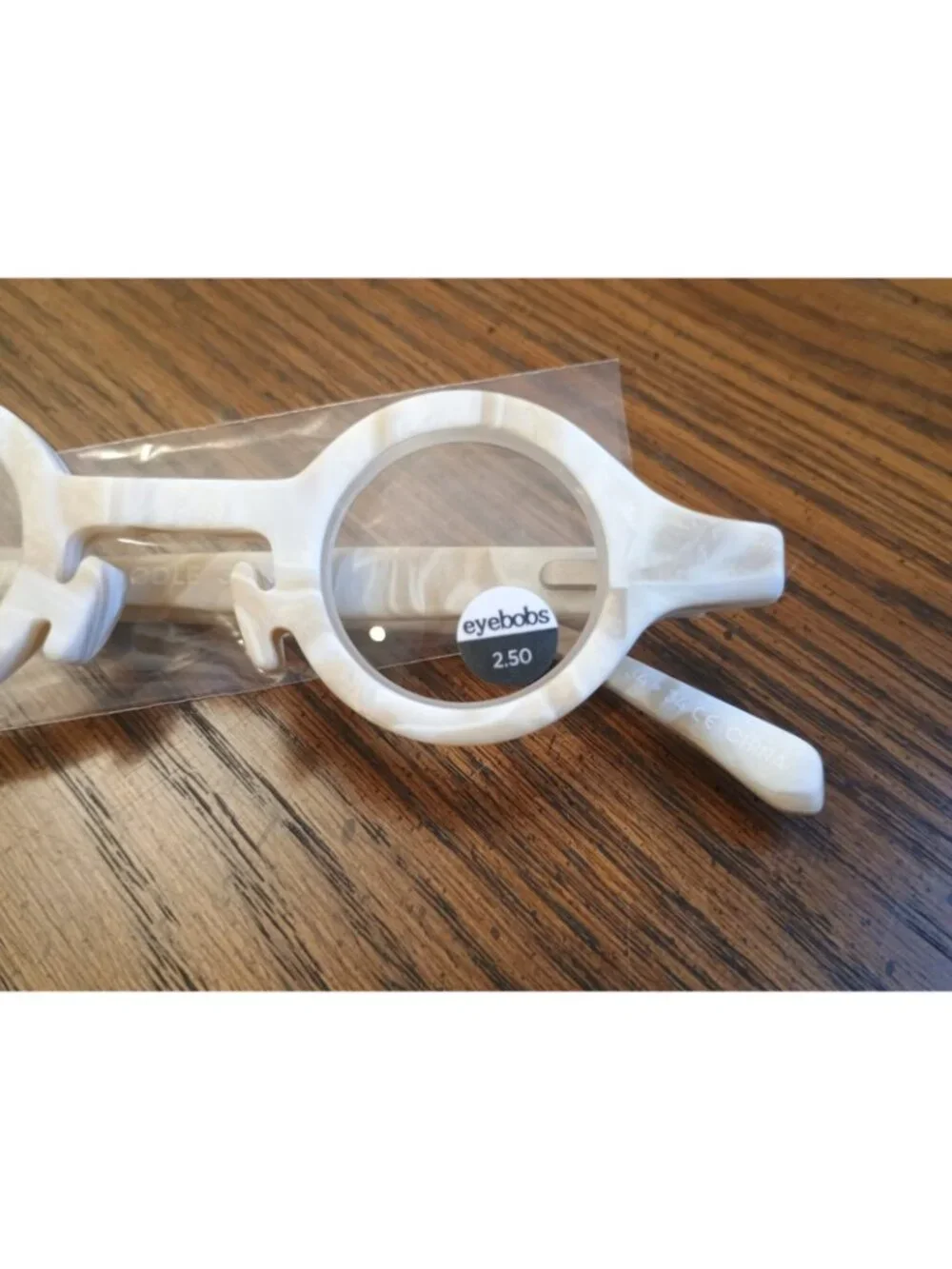 Eyebobs Unisex Reading Glasses +2.50 Matte White Marble 3393 WACKADOODLE